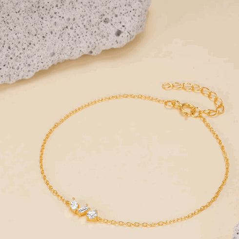 silvana-chain-link-bracelet-with-round-pear-and-emerald-cut-cubic-zirconia-stones-Sophia's Style-4