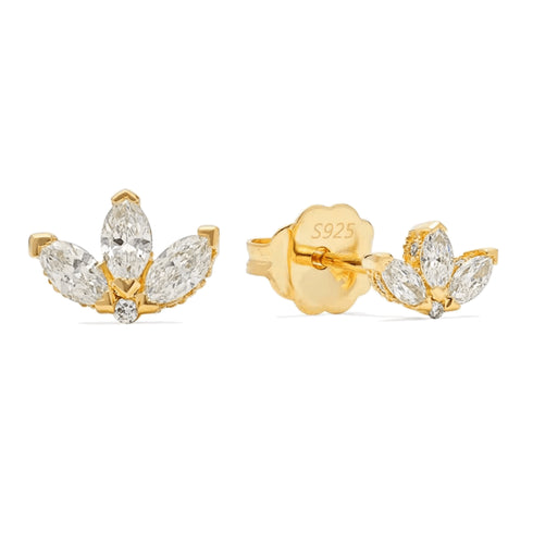 solis-golden-blossom-studs-with-cubic-zirconia-Sophia's StyleEarrings-1