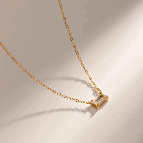 nightfall-glow-necklace-with-emerald-cut-cubic-zirconia-pendant-Sophia's Style-3