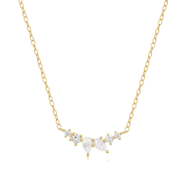 mystique-delicate-necklace-with-pear-and-round-cut-cubic-zirconia-Sophia's StyleNecklaces-1
