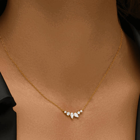 mystique-delicate-necklace-with-pear-and-round-cut-cubic-zirconia-Sophia's Style-3