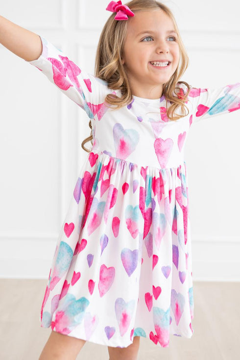 light-hearted-3-4-sleeve-pocket-twirl-dress Mila & Rose - Sophia's StyleTwirl Pocket Dress 3/4-1