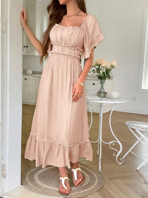 square-neck-puff-sleeve-ruffle-trim-maxi-dress-OhSoStyled-Sophia's-Style-5