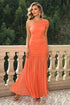 one-shoulder-ruched-maxi-dress Sophia's Trends - Sophia's Style-Caramel-XS