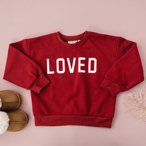 loved-crewneck-sweatshirt-red-or-pink-Sophia's Style-1