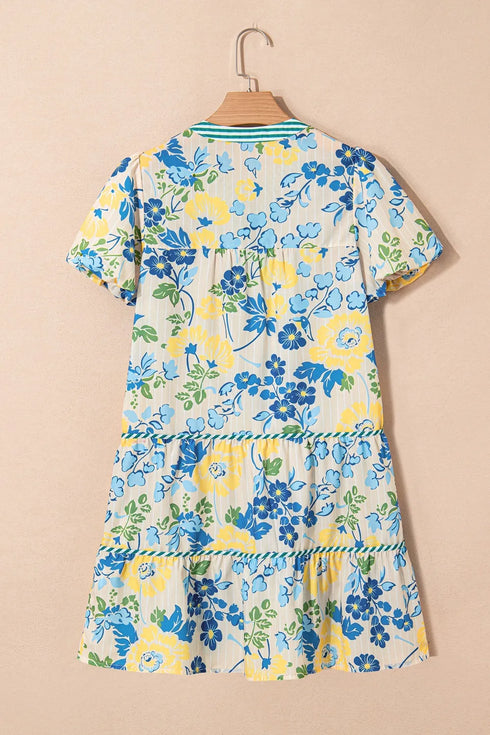 floral-striped-trim-puff-short-sleeve-dress OhSoStyled - Sophia's Style in Pastel Yellow-4