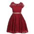 Big Girls Lace Glitter Stone Belt Special Occasion Skater Dress 8-14 - SophiasStyle.com