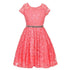 Big Girls Lace Glitter Stone Belt Special Occasion Skater Dress 8-14 - SophiasStyle.com