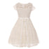 Big Girls Lace Glitter Stone Belt Special Occasion Skater Dress 8-14 - SophiasStyle.com