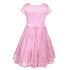 Little Girls Lace Glitter Stone Belt Special Occasion Skater Dress 2-6 - SophiasStyle.com