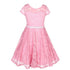 Big Girls Lace Glitter Stone Belt Special Occasion Skater Dress 8-14 - SophiasStyle.com