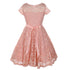 Big Girls Lace Glitter Stone Belt Special Occasion Skater Dress 8-14 - SophiasStyle.com