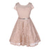 Big Girls Lace Glitter Stone Belt Special Occasion Skater Dress 8-14 - SophiasStyle.com