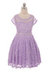 Big Girls Black Lace Glitter Stone Belt Ocasión especial Skater Dress 8-14