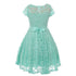 Big Girls Lace Glitter Stone Belt Special Occasion Skater Dress 8-14 - SophiasStyle.com