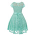 Little Girls Lace Glitter Stone Belt Special Occasion Skater Dress 2-6 - SophiasStyle.com
