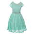 Big Girls Lace Glitter Stone Belt Special Occasion Skater Dress 8-14 - SophiasStyle.com