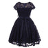 Big Girls Lace Glitter Stone Belt Special Occasion Skater Dress 8-14 - SophiasStyle.com