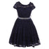 Little Girls Lace Glitter Stone Belt Special Occasion Skater Dress 2-6 - SophiasStyle.com