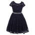 Big Girls Lace Glitter Stone Belt Special Occasion Skater Dress 8-14 - SophiasStyle.com