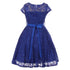 Big Girls Lace Glitter Stone Belt Special Occasion Skater Dress 8-14 - SophiasStyle.com