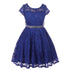 Big Girls Lace Glitter Stone Belt Special Occasion Skater Dress 8-14 - SophiasStyle.com