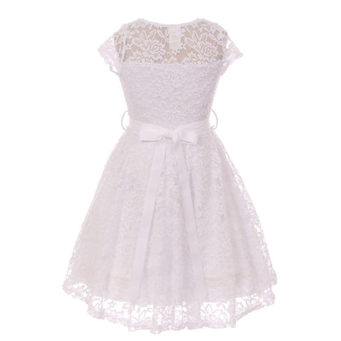 Little Girls Lace Glitter Stone Belt Special Occasion Skater Dress 2-6 - SophiasStyle.com