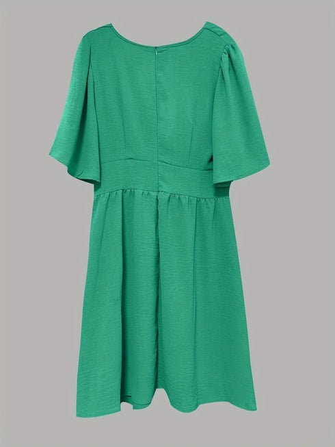 v-neck-flutter-sleeve-summer-dress-Sophia's Style-2