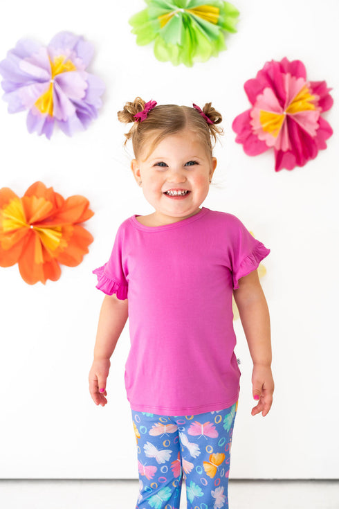 korrie-pink-bamboo-ruffle-tee-Laree + Co. at Sophia's StyleTee-1