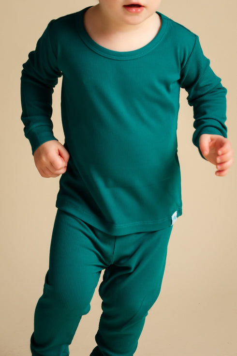 the-real-teal-ribbed-long-sleeve-pjs Big Dreams Little Jammie Session Sophia's Style-3
