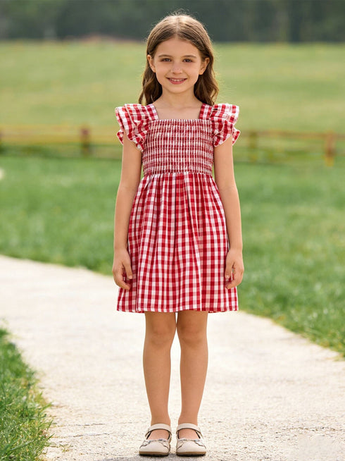summer-plaid-smocked-ruffle-girl-dress-sibling-outfits-Sophia's StyleDress-1