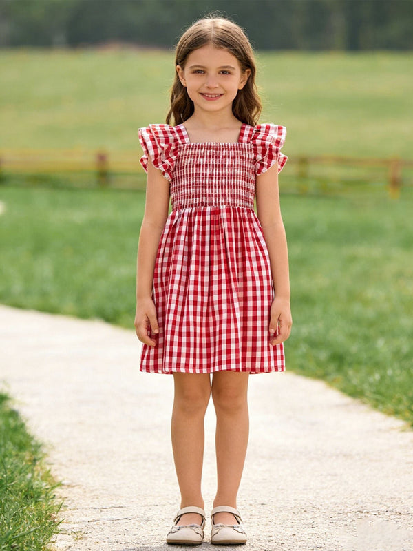 summer-plaid-smocked-ruffle-girl-dress-sibling-outfits-Sophia's StyleDress-1
