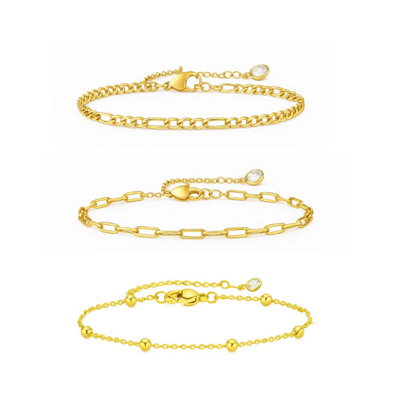 adriana-3-piece-stackable-bracelet-trio-set-beaded-figaro-paperclip-link-Sophia's StyleBracelets-1