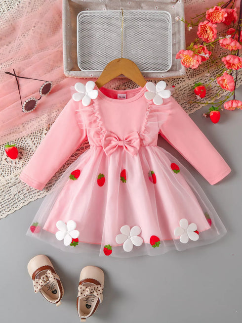 childrens-bow-decor-ruffle-trim-dress-ohso-kids-sophias-style-1