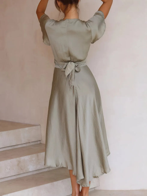 high-low-plunge-flutter-sleeve-dress OhSoStyled - Sophia's Style in Sage-6
