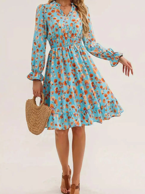 floral-notched-flounce-sleeve-dress-OhSoStyled-Sophia's-Style-12