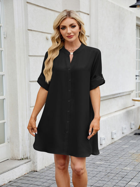 notched-long-sleeve-mini-shirt-dress OhSoStyled - Sophia's Style-9