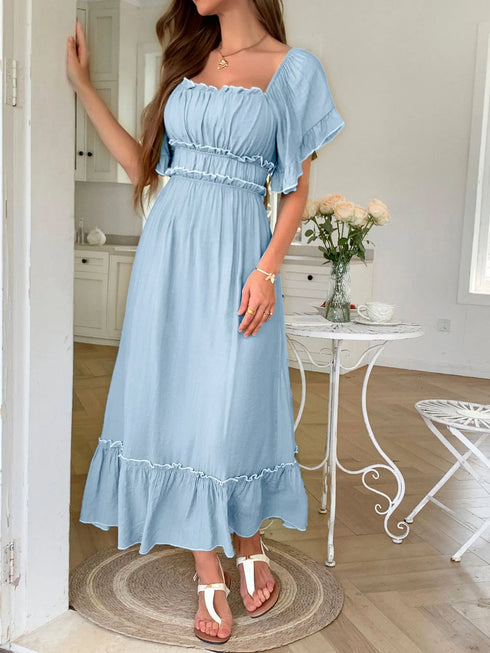 square-neck-puff-sleeve-ruffle-trim-maxi-dress-OhSoStyled-Sophia's-Style-10