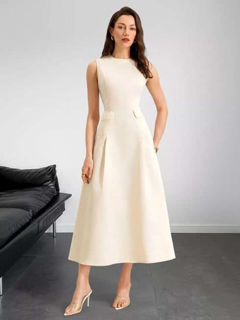 sleeveless-a-line-midi-dress-with-pockets-OhSoStyled-Sophia's-Style-5