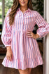 striped-collared-neck-long-sleeve-mini-shirt-dress OhSoStyled - Sophia's Style-1