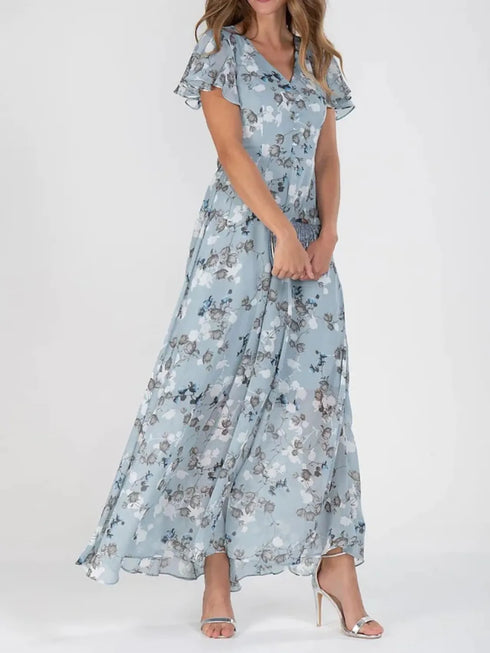 floral-v-neck-flutter-sleeve-maxi-dress OhSoStyled - Sophia's Style in Light Blue-3