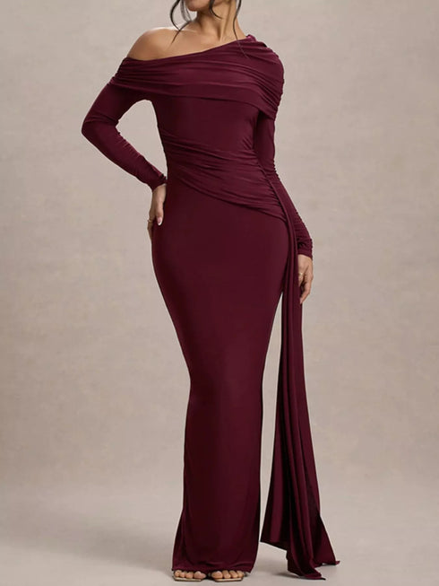 one-shoulder-ruched-maxi-dress-1-OhSoStyled-Sophia's-Style-4