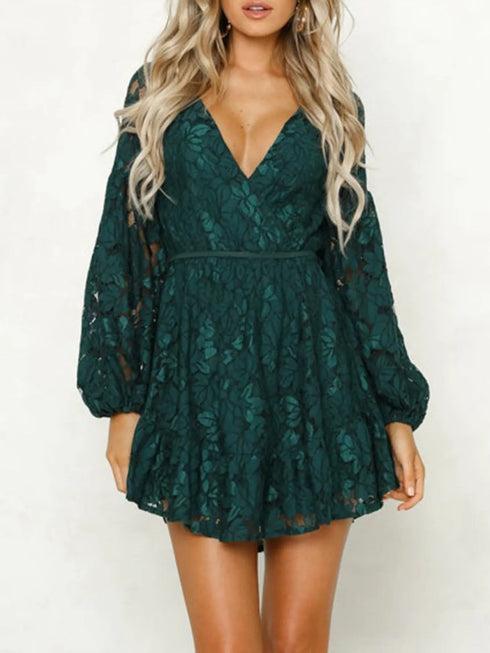 lace-v-neck-long-sleeve-mini-dress-OhSoStyled-Sophia's-Style-1