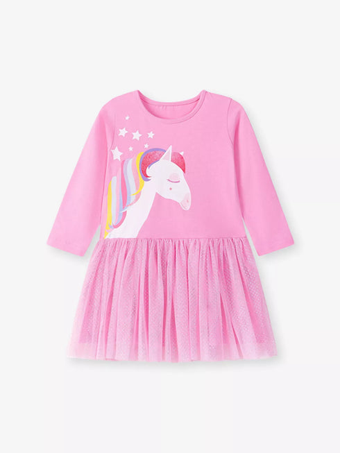 childrens-unicorn-print-long-sleeve-tulle-dress-ohso-kids-sophias-styleDresses-1