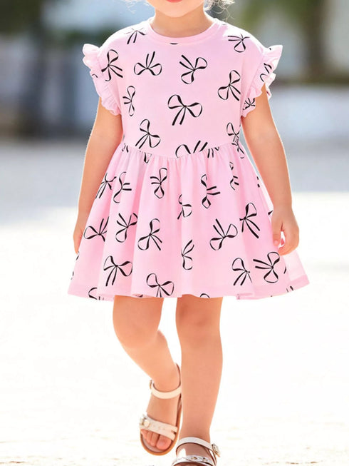 childrens-bow-print-ruffle-sleeve-casual-dress-ohso-kids-sophias-style-2