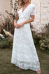 embroidered-short-sleeve-surplice-neck-maxi-dress Sophia's Trends - Sophia's Style-White-L