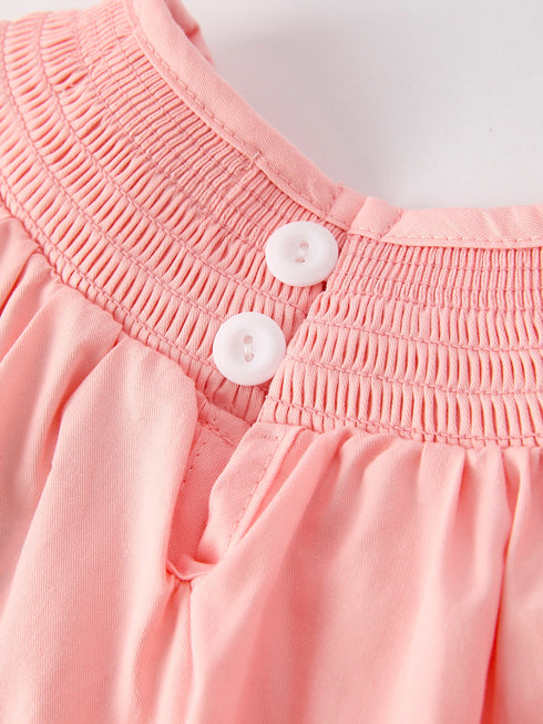 girls-horse-smocking-embroidered-coral-dress-Sophia's Style--5