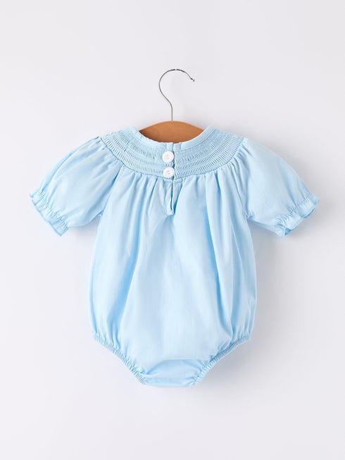 girls-cross-smocking-embroidered-blue-romper Rylee Faith Designs - Sophia's Style-2