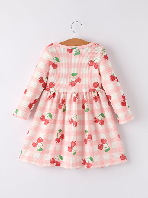 waffle-cherry-girls-long-sleeve-dress Rylee Faith Designs - Sophia's Style-2