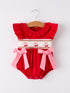 red-cherry-bow-plaid-smocking-embroidery-girls-romper Rylee Faith Designs - Sophia's StyleRomper-1